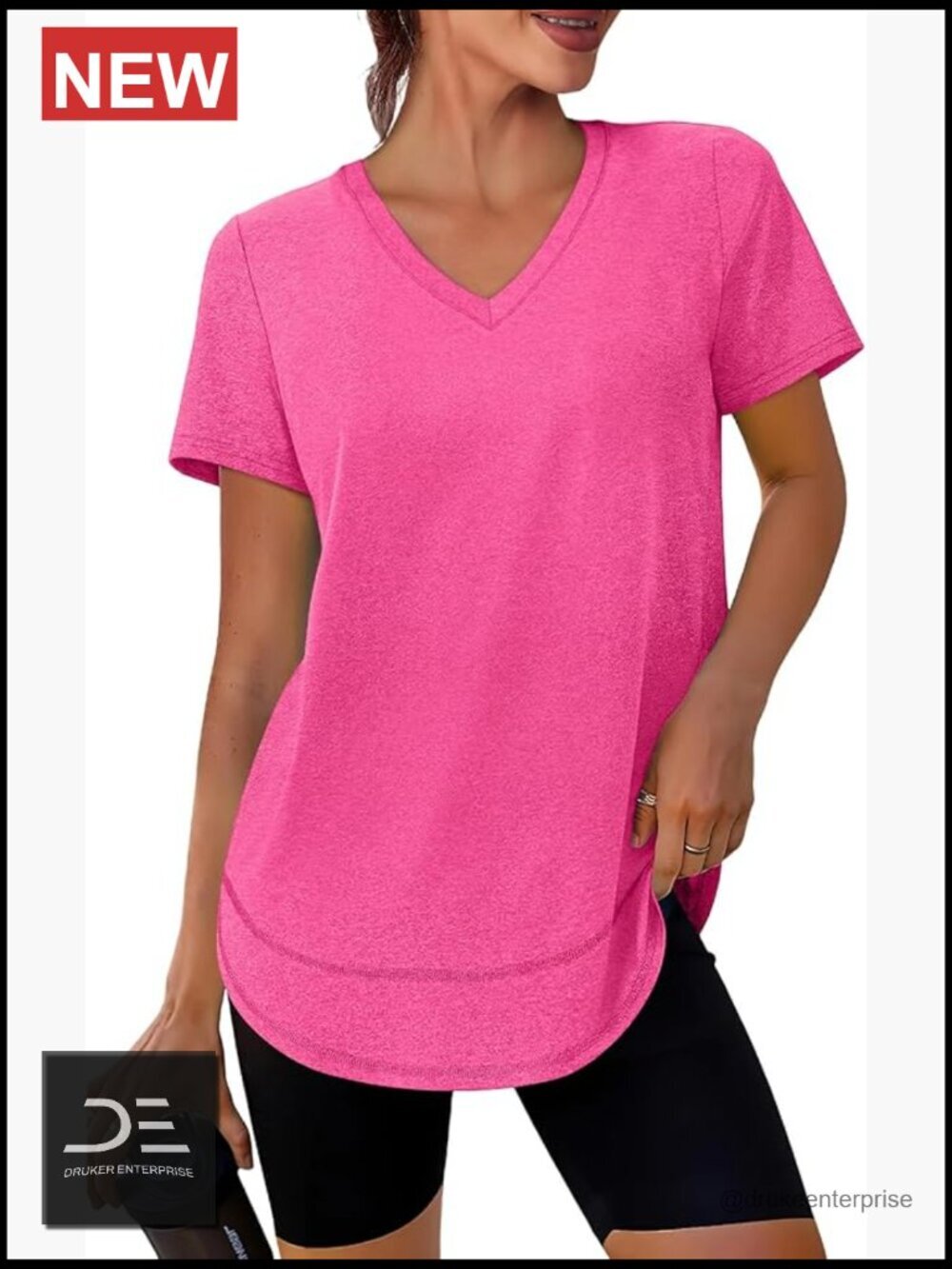 UPF 50+ Quick Dry Moisture Wicking V-Neck Short Sleeve Top